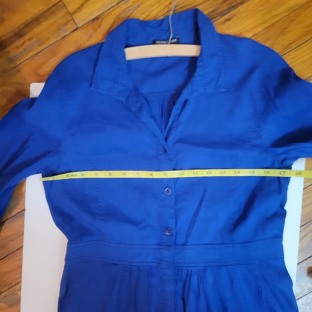 Eileen‎ Fisher linen-blend shirt dress.EUC. Cottagecore Coastal Summer - Picture 9 of 11